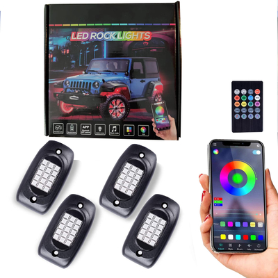 kopen DC 12V stabiele RGB-rotslichten met afstandsbediening 8st Neon Underglow online vervaardiging