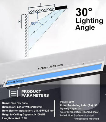 kopen AC 100-240V LED plafondpaneel licht simuleert natuurlijk licht en hemelblauw met 40 watt uitgangsvermogen online vervaardiging