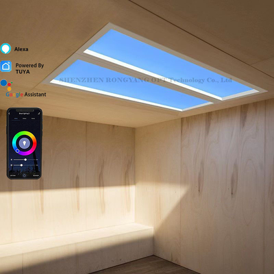 Witte lichtkleur kunstmatig LED dakraam voor installatie op het oppervlak en temperatuurbereik 2100K-7500K in kantoor