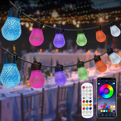 Bruiloft buiten RGB String Light 49FT waterdichte afstandsbediening