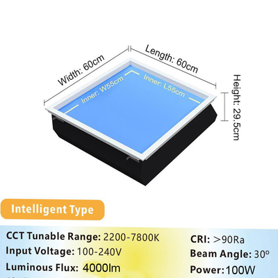 95 RA Geen flikkerende LED's 50 000H Valse dakverlichtingspaneel Afstembaar Wit Tuya Smart Light