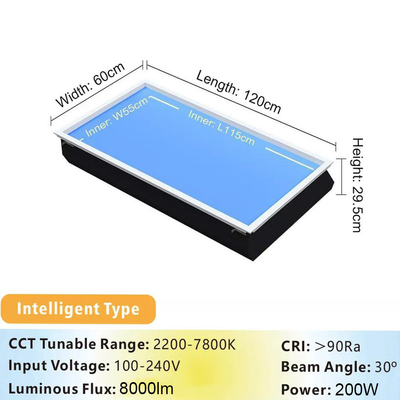 Vermogenfactor 0,9 LED plafondpaneel licht met uitgangsvermogen 150 watt en L1200 X W600 X H295mm