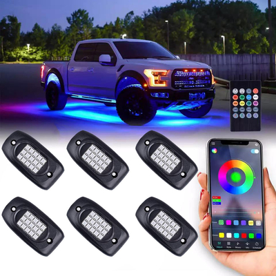IP68 Waterdichte RGB Multicolor Rock Lights Draadloze Bluetooth-bediening