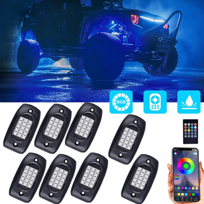 Handheld Multicolor RGB Rock Lights Waterdicht Met Afstandsbediening