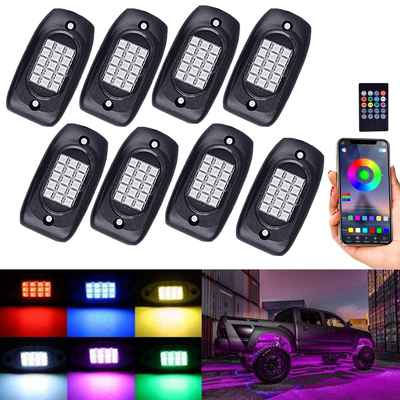 Multikleuren LEIDENE RGB Rotslichten IP68 Waterdicht 12V met Muziekwijze