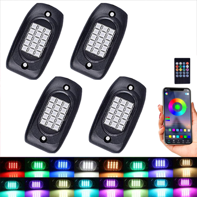 Praktische RGB-rotslichten voor auto's Bluetooth-besturing 120 graden verlichtingshoek