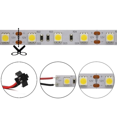 Multicolor Snijdbare SMD 5050 RGB LED Strip 60LED/M Lengte 100mm