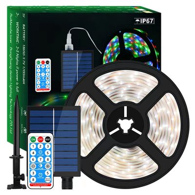 Tuin Kerst Outdoor Strip Lights Solar CCT 3000K Lengte 5M