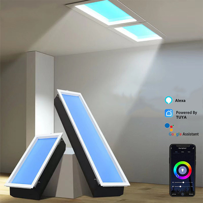 240W RGB+CCT LED plafondpaneel Kunstmatige dakraam met dimbare kleurscènes via Tuya WiFi BT App