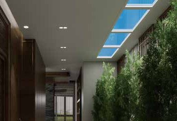 Geen blauw licht flikkerend Dimmabel LED nep dakraam 30 graden met afstandsbediening